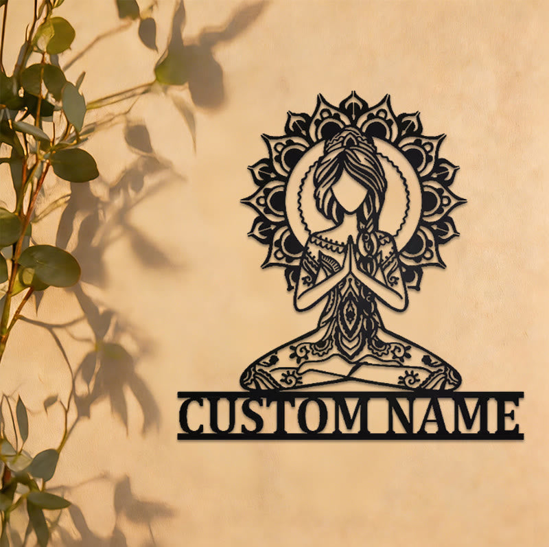 Decorazione murale in metallo con mandala di loto meditativo Olivenorma - image 2