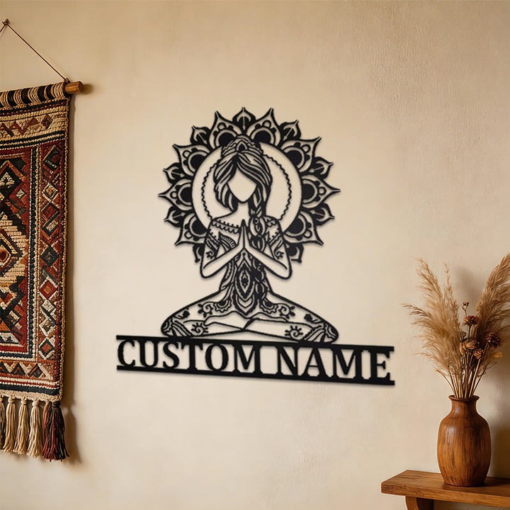 Decorazione murale in metallo con mandala di loto meditativo Olivenorma - image 3