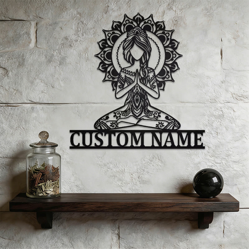 Decorazione murale in metallo con mandala di loto meditativo Olivenorma - image 4