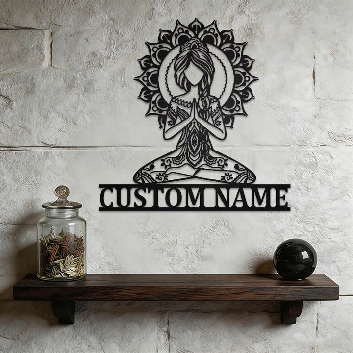 Decorazione murale in metallo con mandala di loto meditativo Olivenorma - image 4