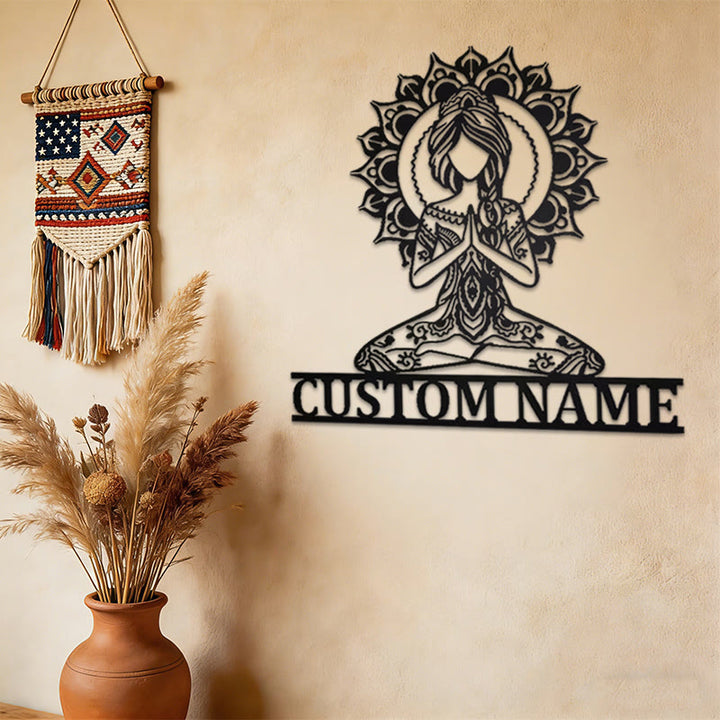 Decorazione murale in metallo con mandala di loto meditativo Olivenorma - image 5