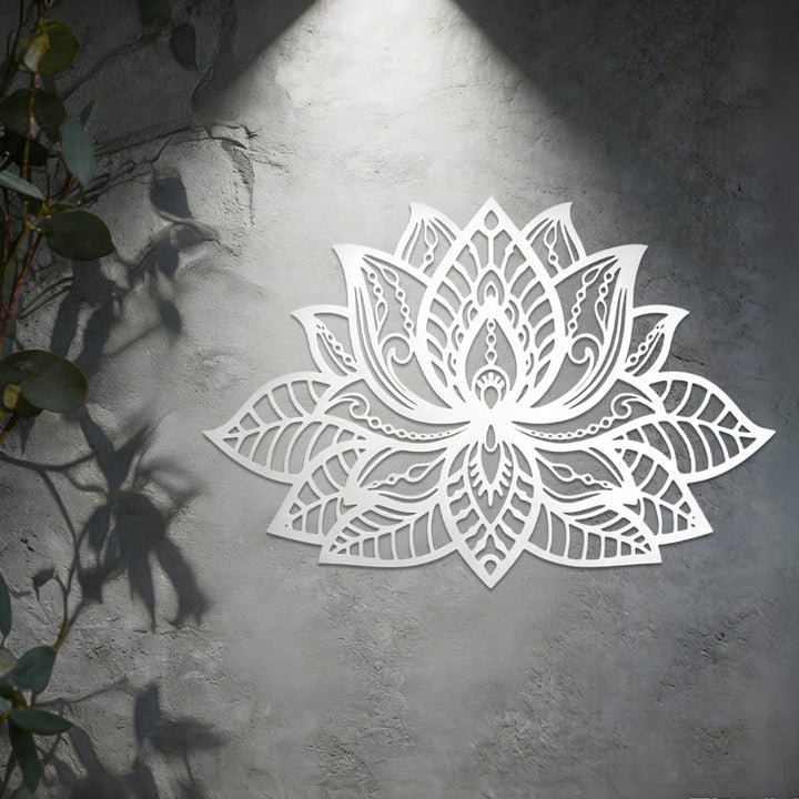 Decorazione da parete in metallo con mandala boho a forma di fiore di loto Olivenorma - image 8