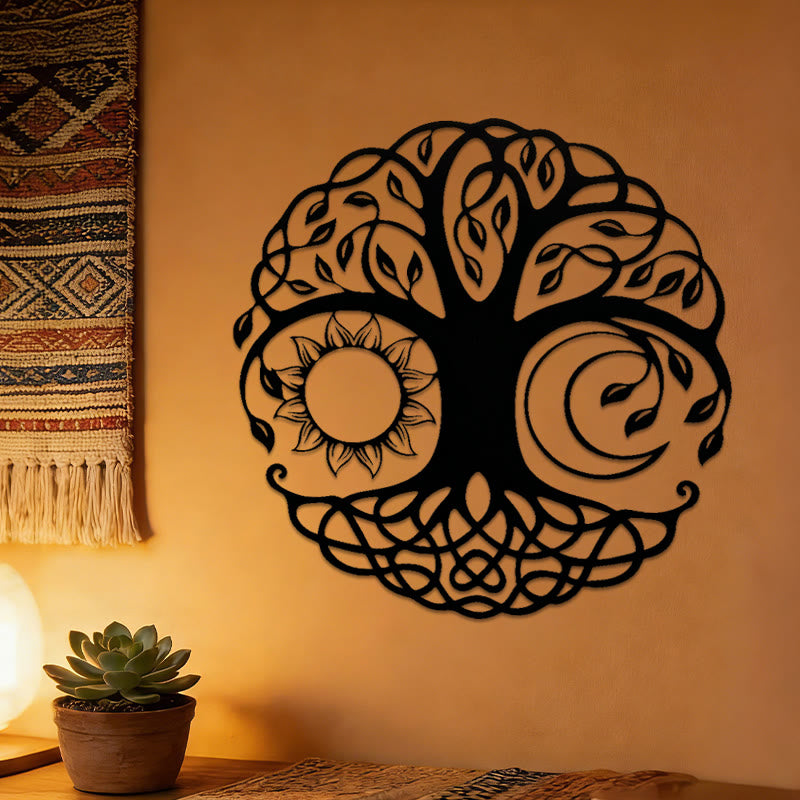 Decorazione murale in metallo Olivenorma Sole, Luna e Albero della Vita - image 4