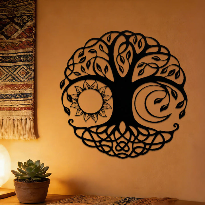 Decorazione murale in metallo Olivenorma Sole, Luna e Albero della Vita - image 4