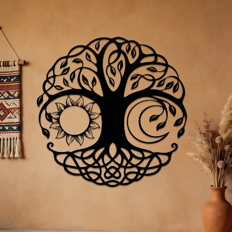 Decorazione murale in metallo Olivenorma Sole, Luna e Albero della Vita - Albero celtico - image 0