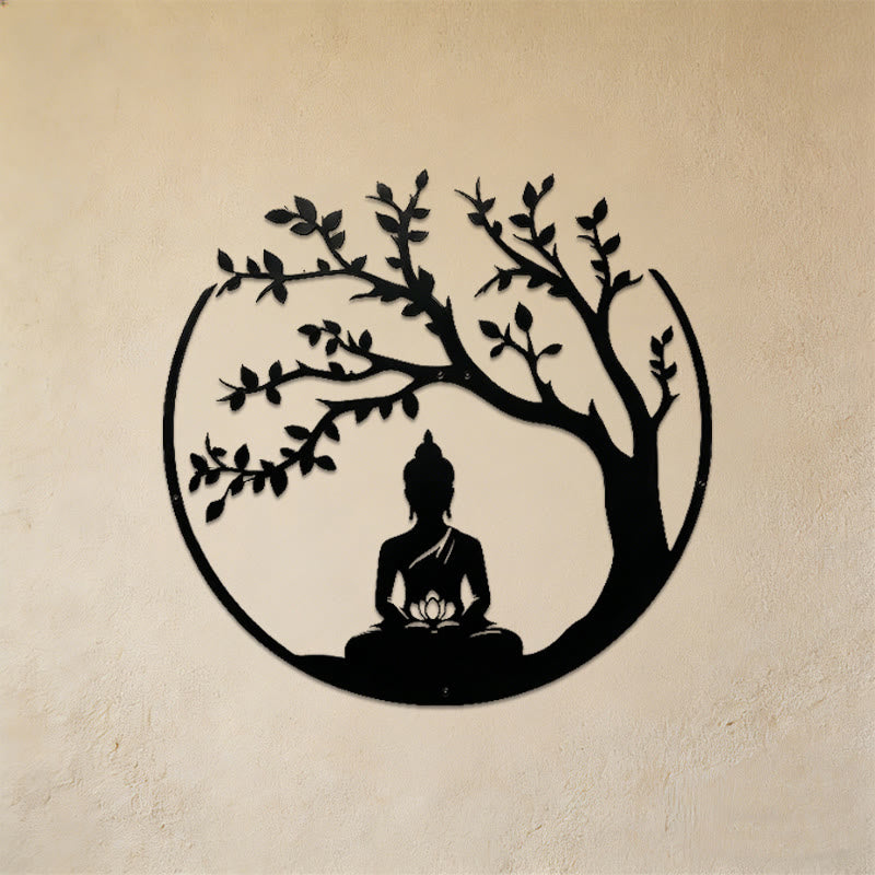 Decorazione murale in metallo con Buddha Olivenorma sotto l'albero della Bodhi - Buddha spirituale - image 0