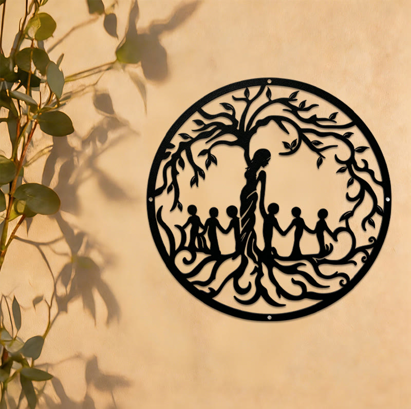 Decorazione murale in metallo Olivenorma " Madre e figli - Albero della vita" - image 0
