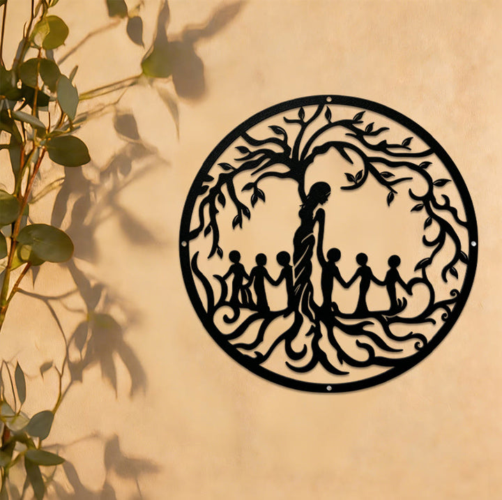 Decorazione murale in metallo Olivenorma " Madre e figli - Albero della vita" - image 0