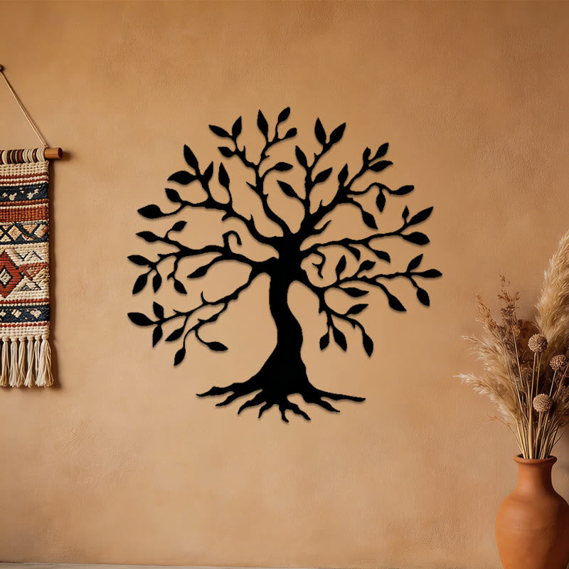 Decorazione da parete in metallo Olivenorma a forma di albero della vita rustico - Nero - image 3
