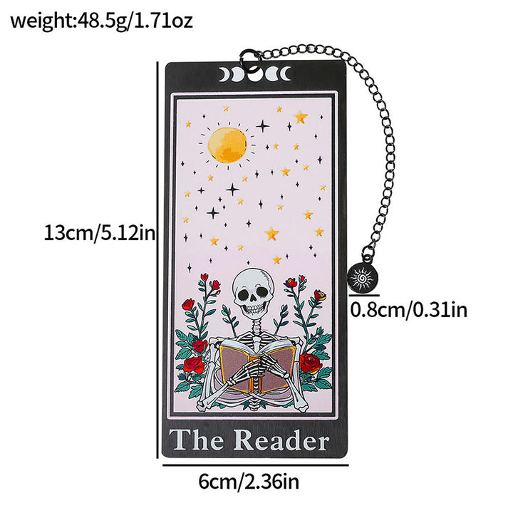 Segnalibro da lettura in stile scheletro con tema tarocchi Olivenorma - Lettore con teschio e rosa del sole in bianco e nero - 10 pezzi - image 13