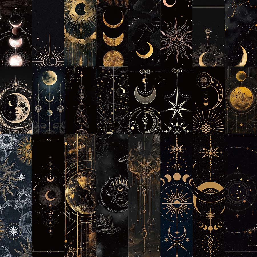 Segnalibro in stile tarocchi Olivenorma Sole, Luna e stelle celestiali. - image 8