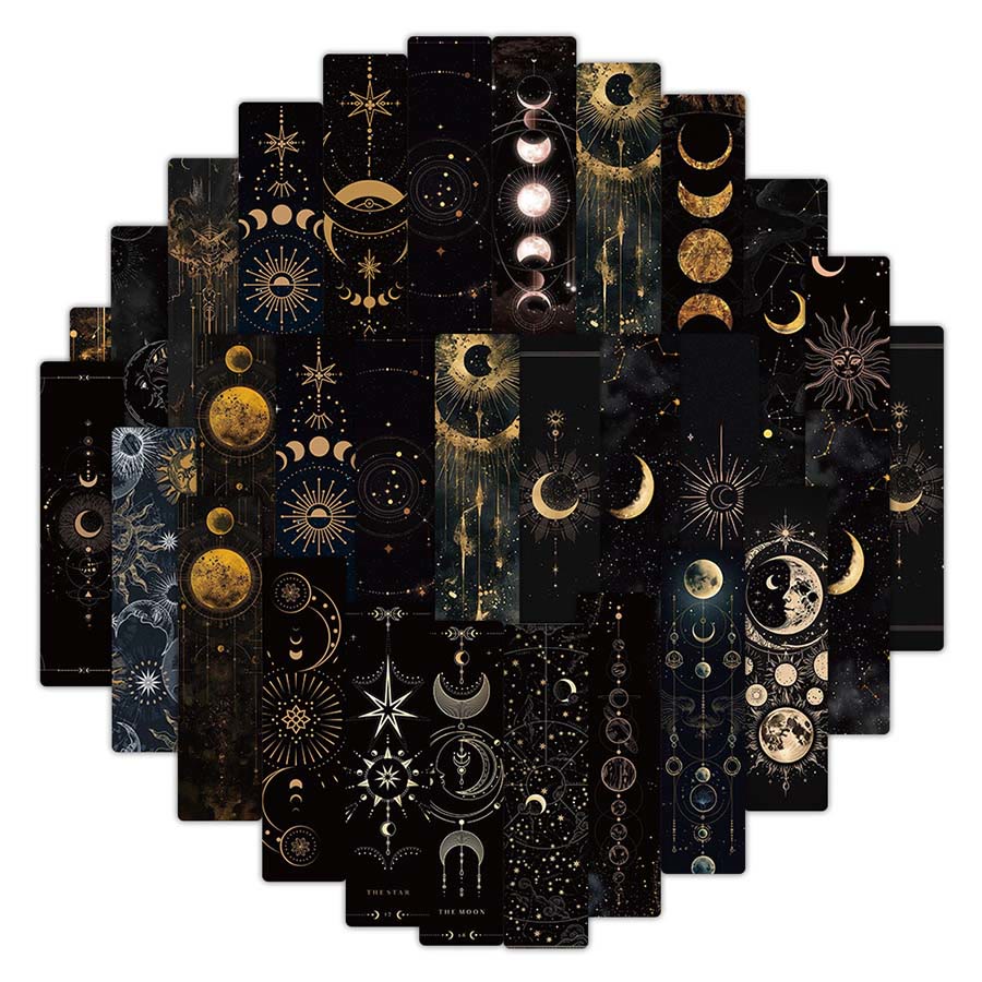 Segnalibro in stile tarocchi Olivenorma Sole, Luna e stelle celestiali. - image 4