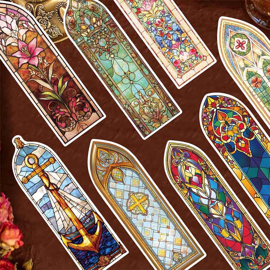 Segnalibro floreale in stile Art Nouveau con vetrata artistica Olivenorma - image 7