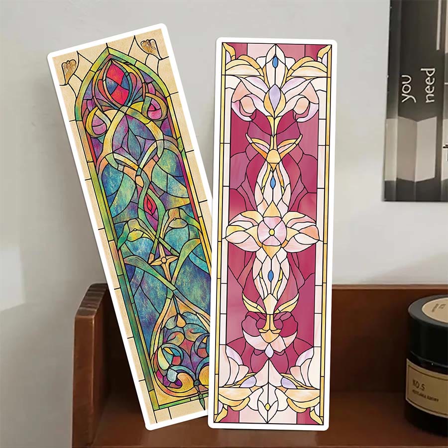 Segnalibro floreale in stile Art Nouveau con vetrata artistica Olivenorma - image 3