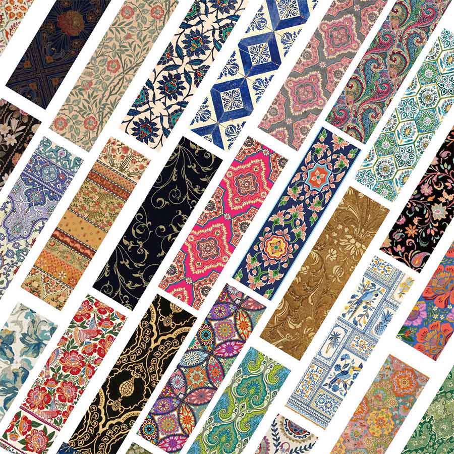 Segnalibro Olivenorma Vintage Boho con motivo floreale, paisley e piastrelle. - image 1