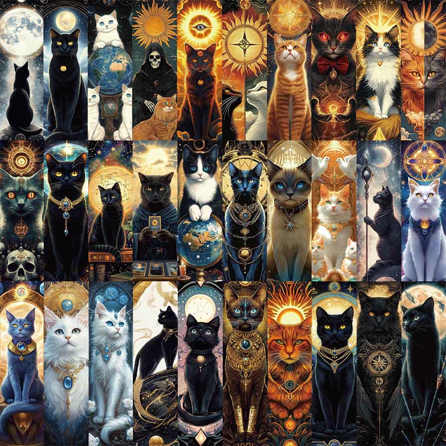 Segnalibro Olivenorma Mystical Celestial Cat Black Cat Luna Sole - image 1