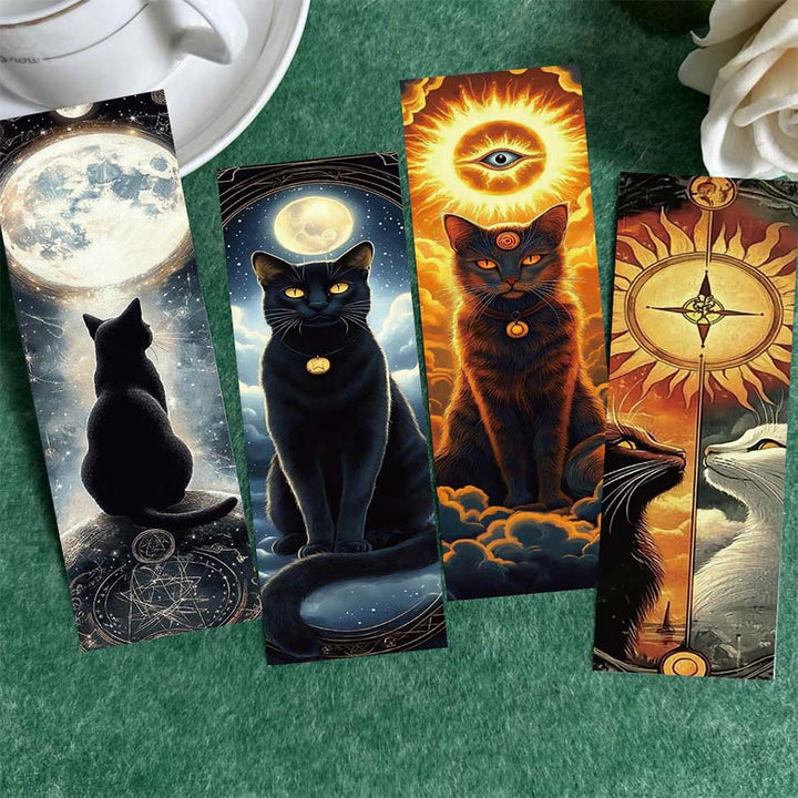 Segnalibro Olivenorma Mystical Celestial Cat Black Cat Luna Sole - Un set di 30 carte - image 0