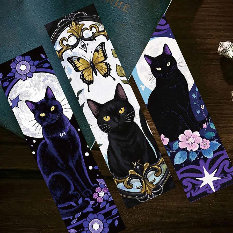 Segnalibro botanico Olivenorma Witchy Celestial Black Cat - Un set di 30 carte - image 0