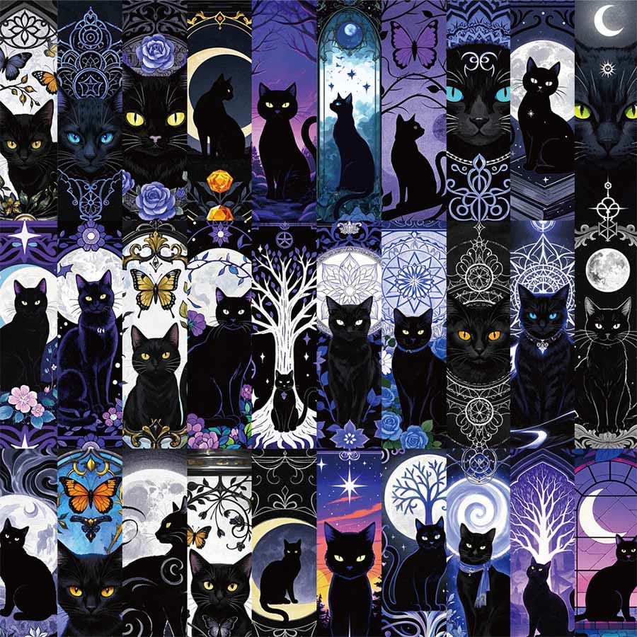 Segnalibro botanico Olivenorma Witchy Celestial Black Cat - image 6