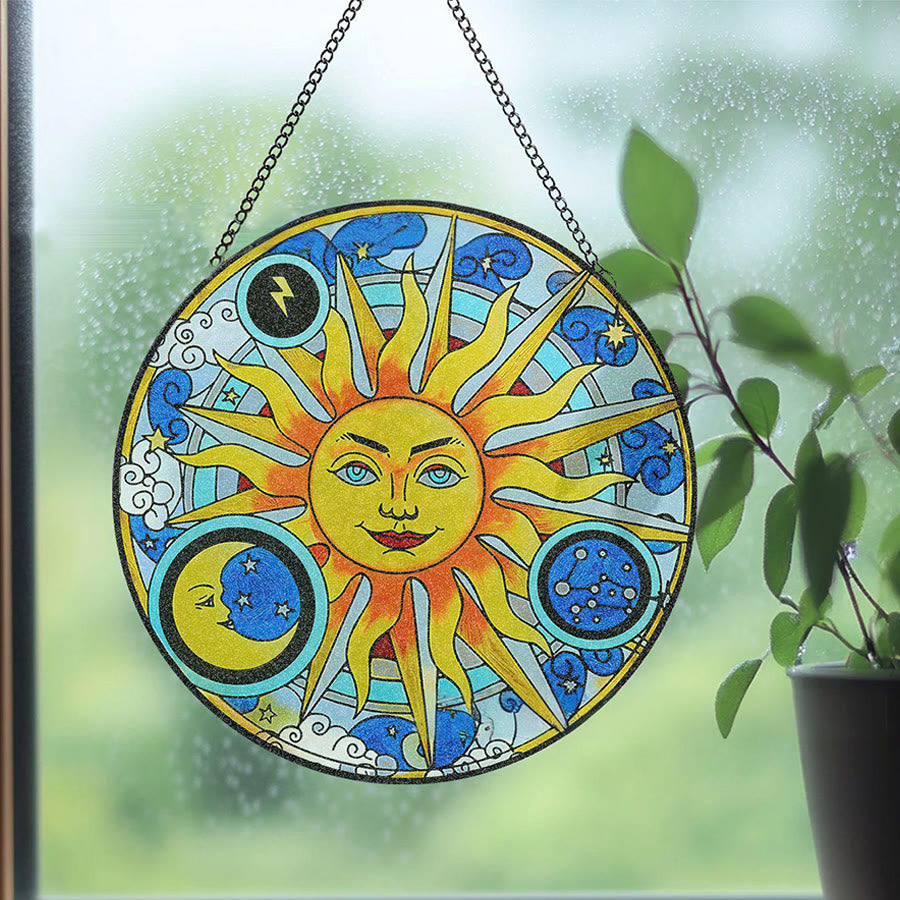 Olivenorma Acchiappasole in vetro colorato con motivo Sole, Luna, Fulmine e Zodiaco - image 4