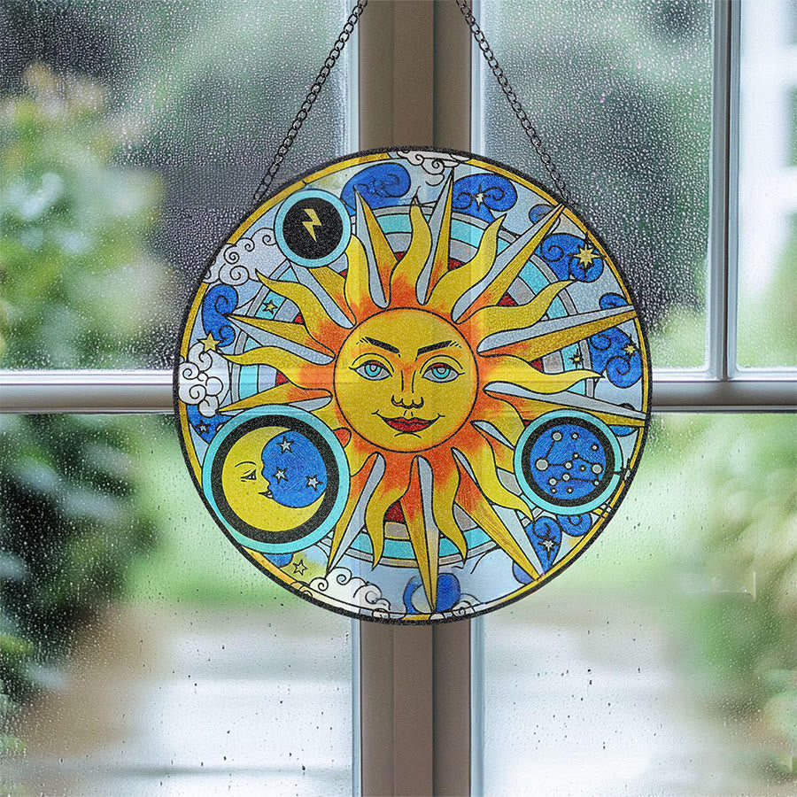 Olivenorma Acchiappasole in vetro colorato con motivo Sole, Luna, Fulmine e Zodiaco - image 7