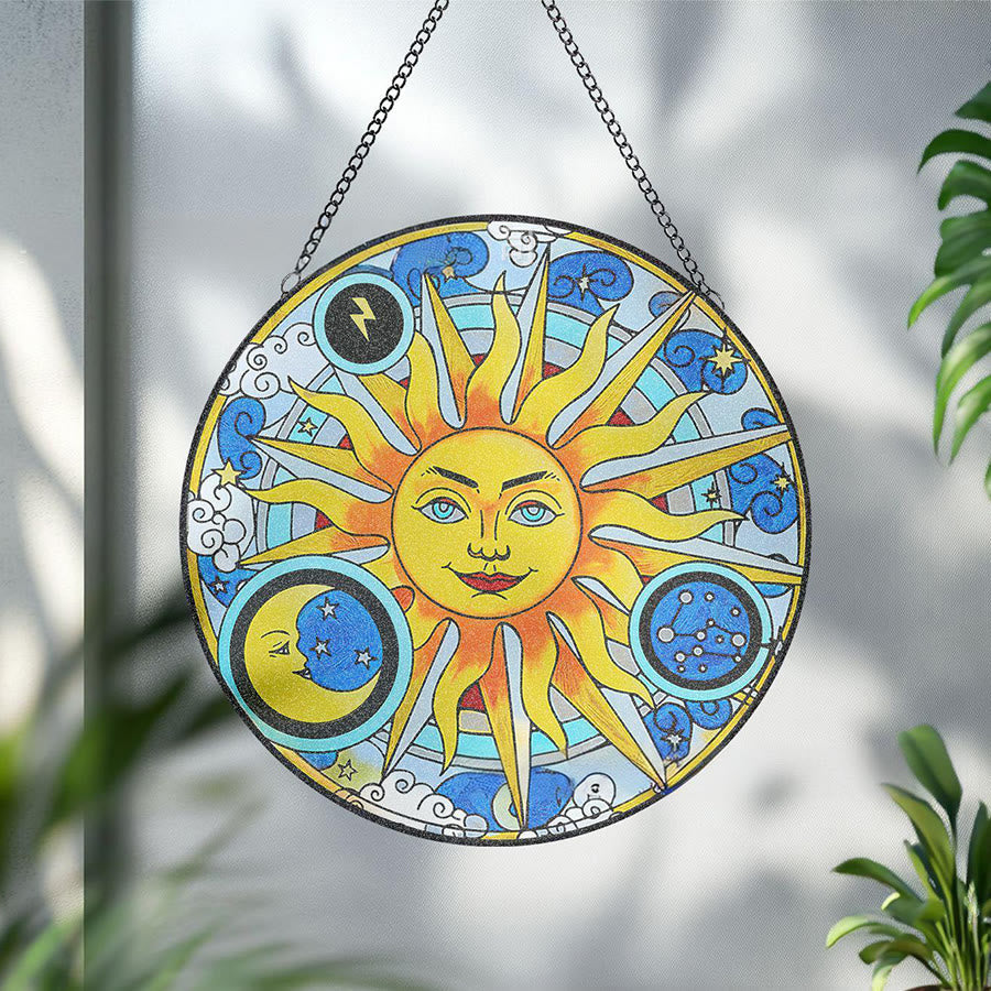 Olivenorma Acchiappasole in vetro colorato con motivo Sole, Luna, Fulmine e Zodiaco - image 3