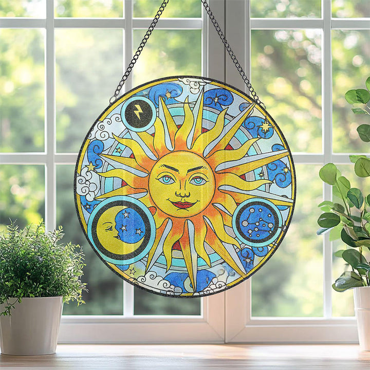 Olivenorma Acchiappasole in vetro colorato con motivo Sole, Luna, Fulmine e Zodiaco - image 5