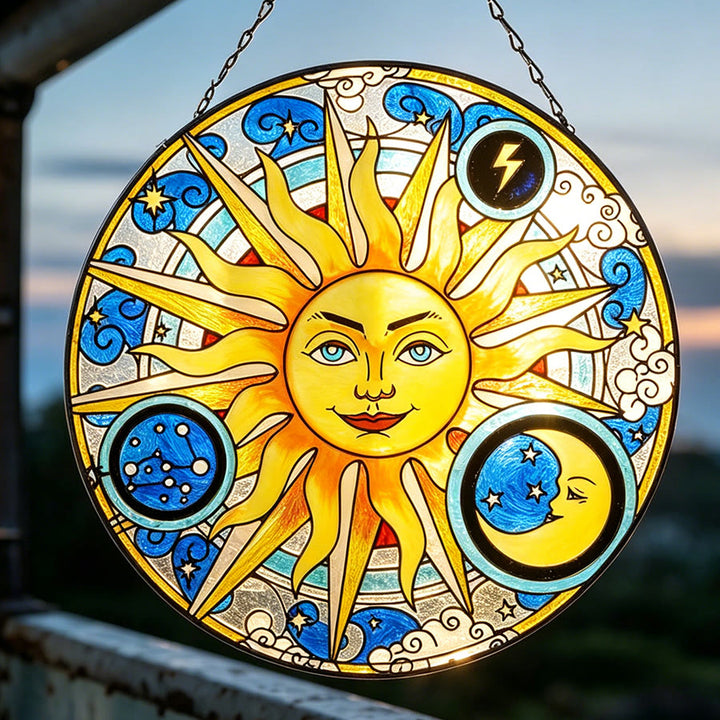 Olivenorma Acchiappasole in vetro colorato con motivo Sole, Luna, Fulmine e Zodiaco - image 8