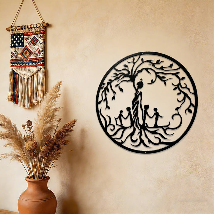 Decorazione murale in metallo Olivenorma " Madre e figli - Albero della vita" - image 1
