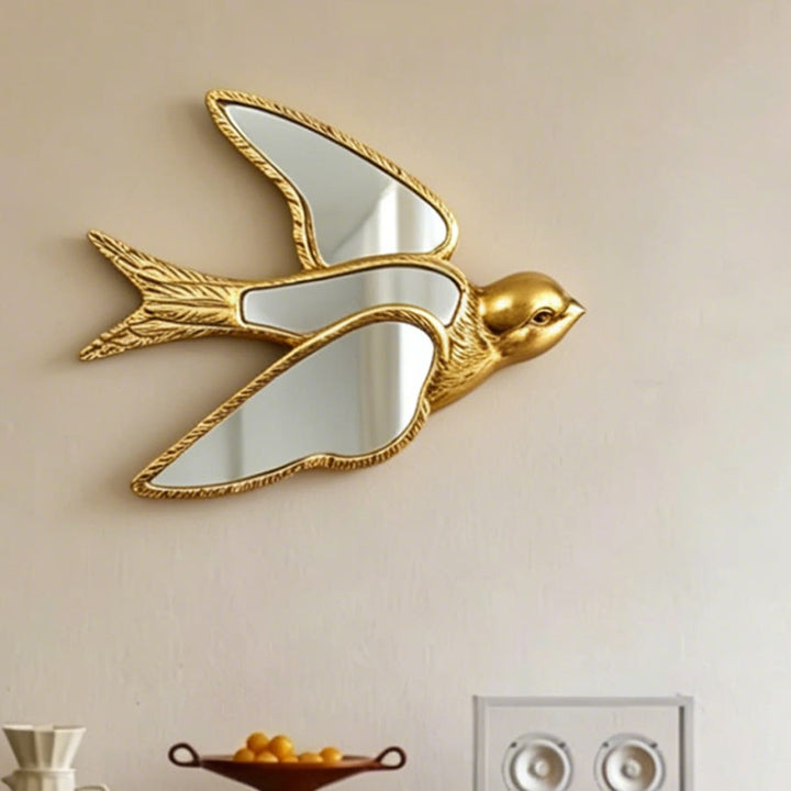 Olivenorma Splendida decorazione murale a forma di libellula per la casa, stile retrò, in resina dorata e vetro, da appendere al muro. - image 23