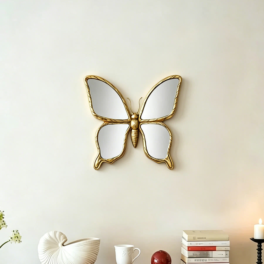 Olivenorma Splendida decorazione murale a forma di libellula per la casa, stile retrò, in resina dorata e vetro, da appendere al muro. - image 14