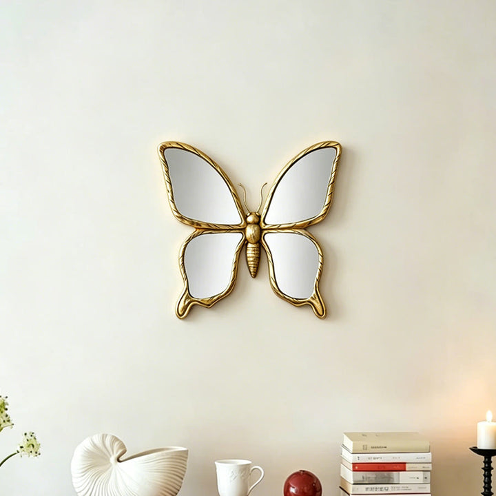 Olivenorma Splendida decorazione murale a forma di libellula per la casa, stile retrò, in resina dorata e vetro, da appendere al muro. - image 14