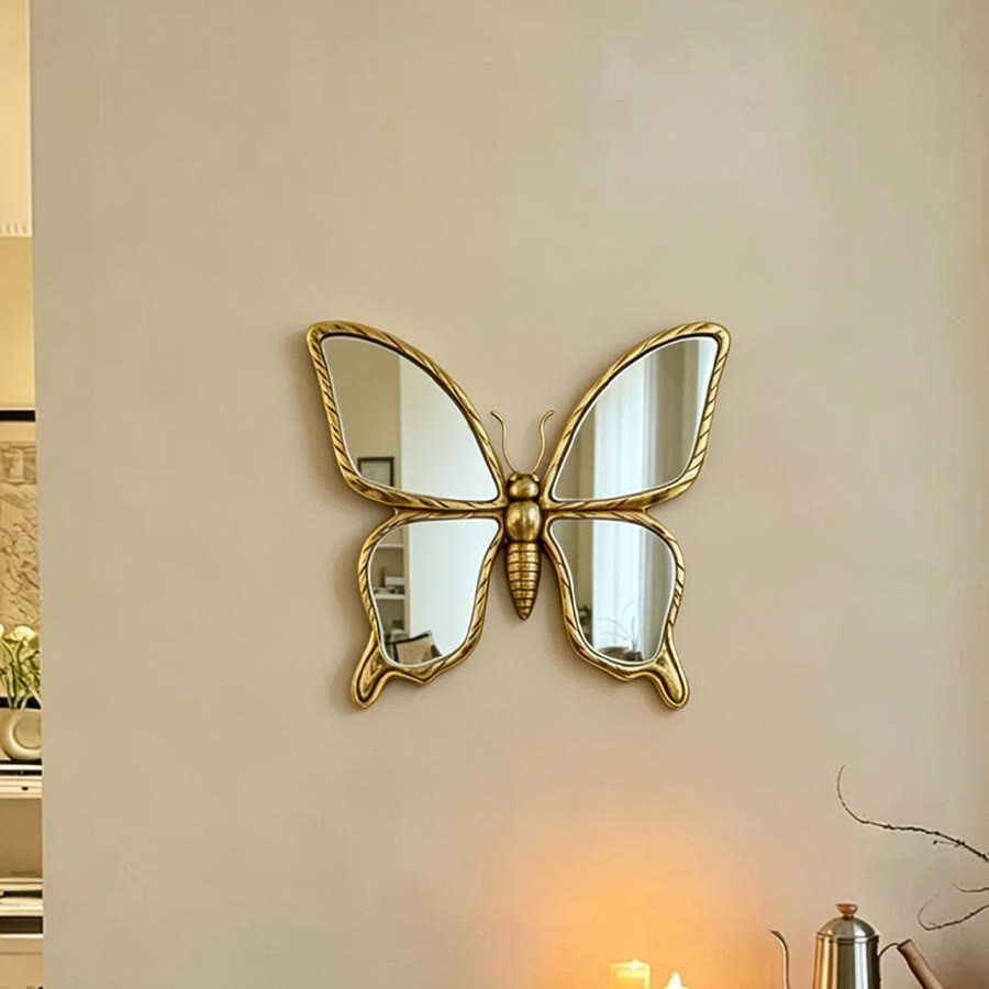 Olivenorma Splendida decorazione murale a forma di libellula per la casa, stile retrò, in resina dorata e vetro, da appendere al muro. - image 15