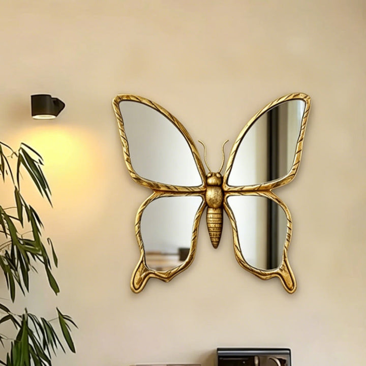 Olivenorma Splendida decorazione murale a forma di libellula per la casa, stile retrò, in resina dorata e vetro, da appendere al muro. - image 16