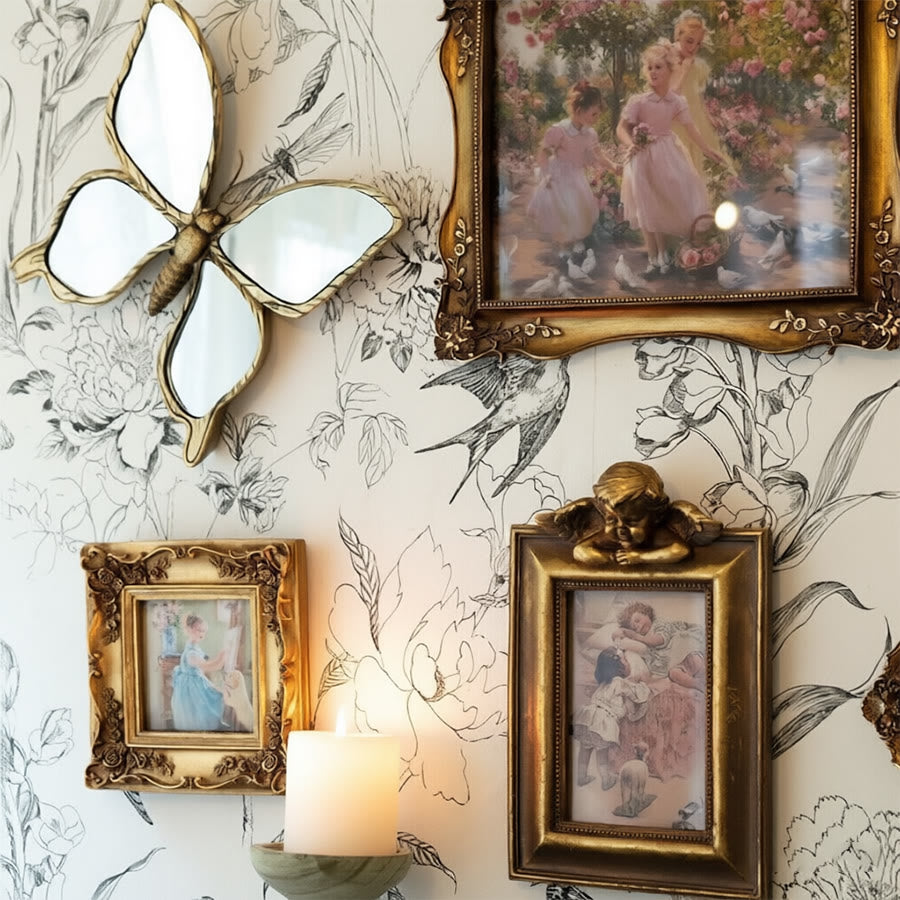 Olivenorma Splendida decorazione murale a forma di libellula per la casa, stile retrò, in resina dorata e vetro, da appendere al muro. - image 17