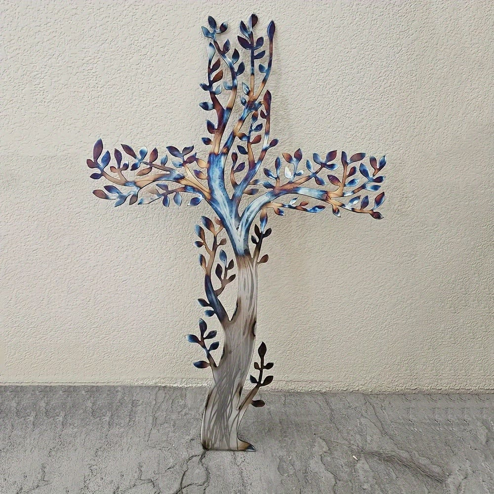 Olivenorma 1 pezzo Decorazione murale in metallo con albero della vita e croce per la casa - image 5