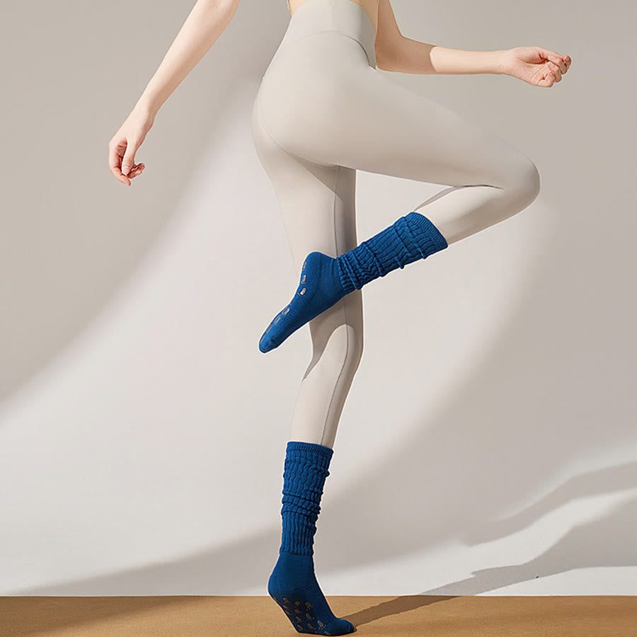 Calzini da yoga da donna Olivenorma con palmo intero in silicone, antiscivolo, per una postura stabile, assorbimento degli urti, traspiranti, elastici e antiscivolo, ideali per allenamento e yoga. - Blu profondo del mare - 10 paia - image 14