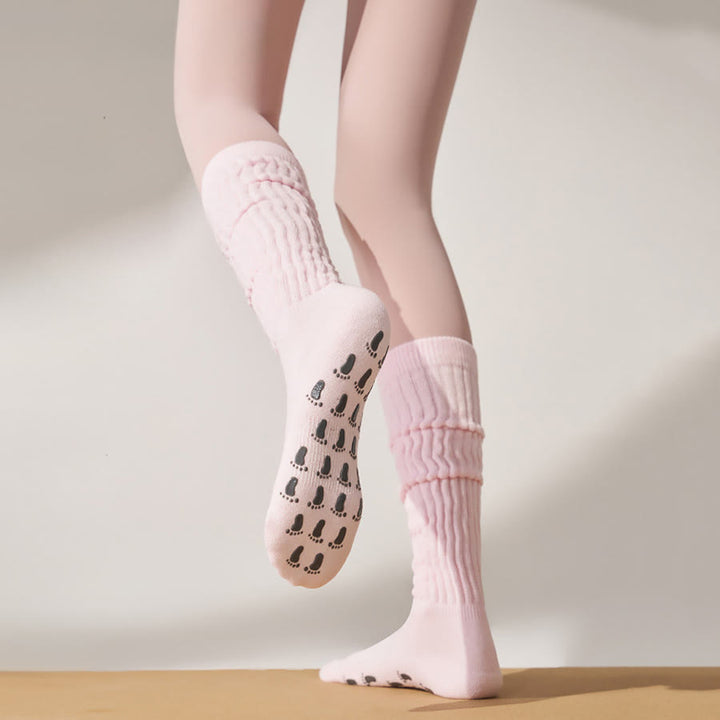 Calzini da yoga da donna Olivenorma con palmo intero in silicone, antiscivolo, per una postura stabile, assorbimento degli urti, traspiranti, elastici e antiscivolo, ideali per allenamento e yoga. - image 2