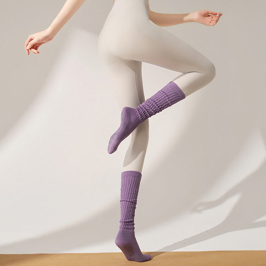 Calzini da yoga da donna Olivenorma con palmo intero in silicone, antiscivolo, per una postura stabile, assorbimento degli urti, traspiranti, elastici e antiscivolo, ideali per allenamento e yoga. - Viola lilla - 10 paia - image 10