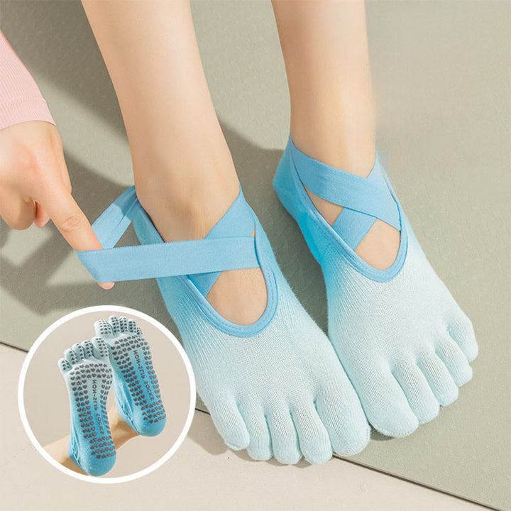 Calze da yoga da donna Olivenorma con punta separata, palmo intero, antiscivolo, resistenti agli urti, traspiranti e flessibili, per palestra indoor. - image 10