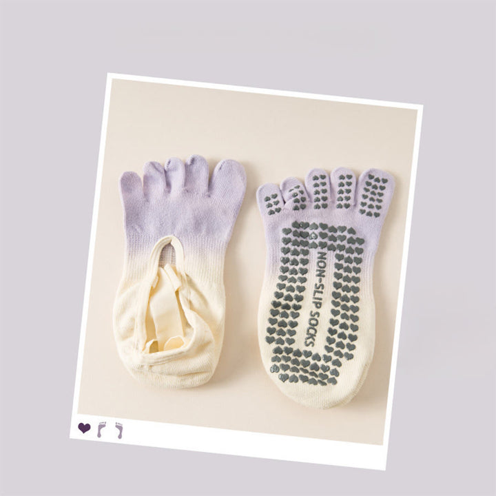 Calze da yoga da donna Olivenorma con punta separata, palmo intero, antiscivolo, resistenti agli urti, traspiranti e flessibili, per palestra indoor. - Viola - 10 paia - image 15