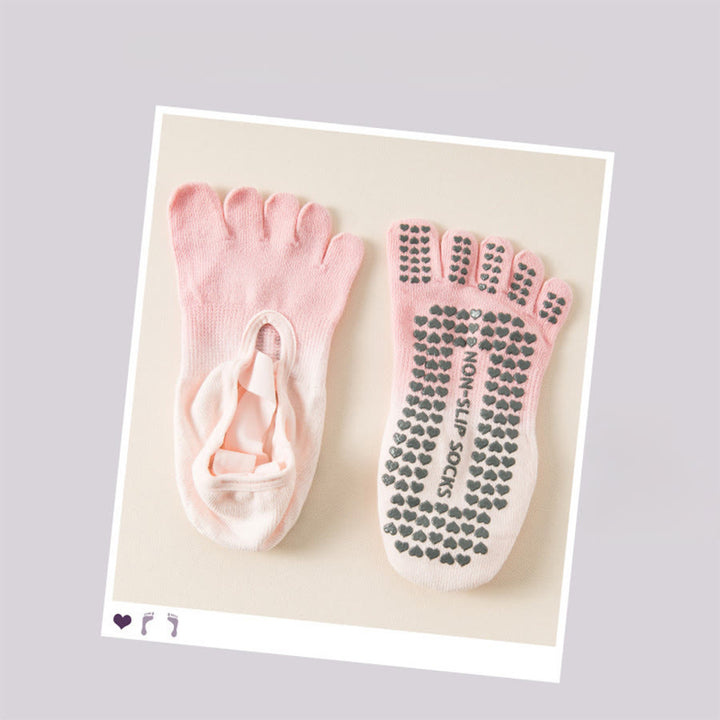 Calze da yoga da donna Olivenorma con punta separata, palmo intero, antiscivolo, resistenti agli urti, traspiranti e flessibili, per palestra indoor. - Rosa - 10 paia - image 1