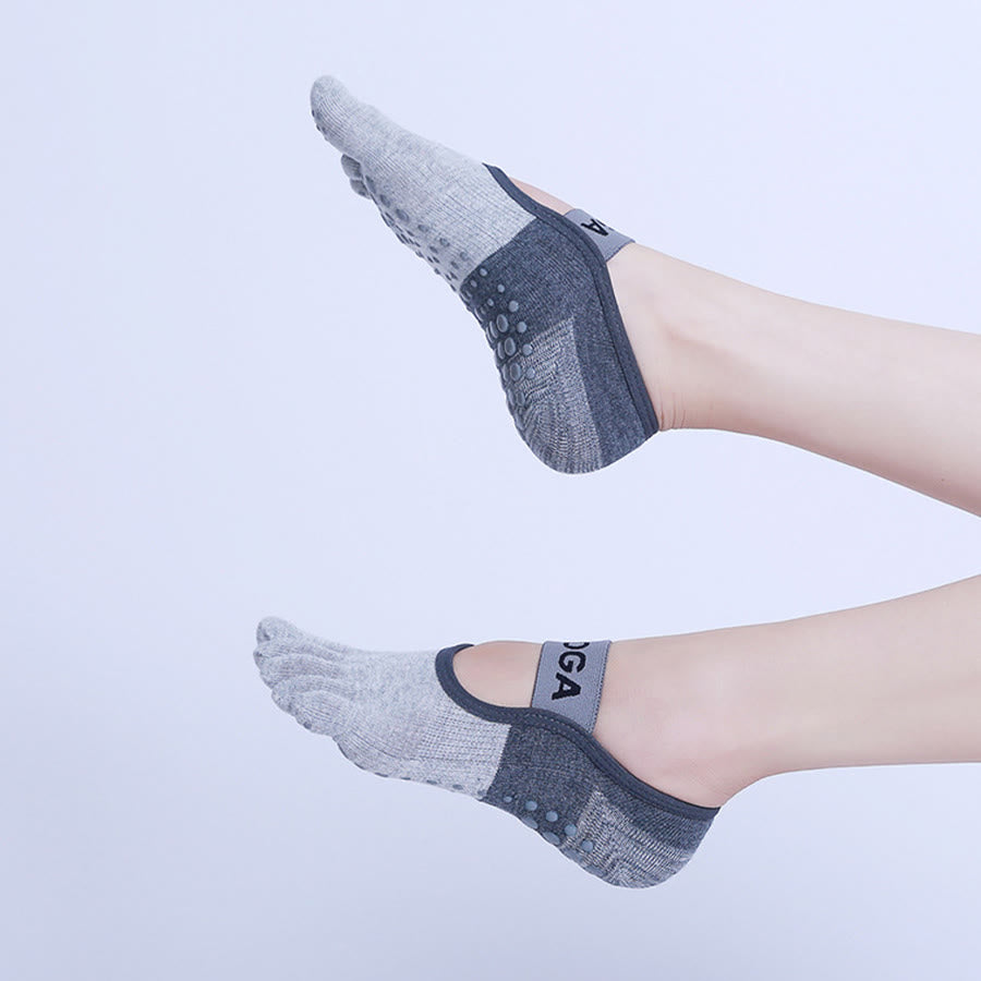 Calze da yoga da donna Olivenorma Premium a cinque dita in maglia antiscivolo con suola in silicone, supporto per l'equilibrio, traspiranti e flessibili, ideali per sport indoor e allenamento. - Grigio chiaro - 10 paia - image 9
