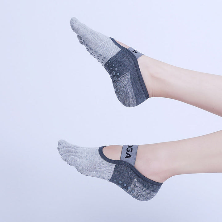 Calze da yoga da donna Olivenorma Premium a cinque dita in maglia antiscivolo con suola in silicone, supporto per l'equilibrio, traspiranti e flessibili, ideali per sport indoor e allenamento. - Grigio chiaro - 10 paia - image 9