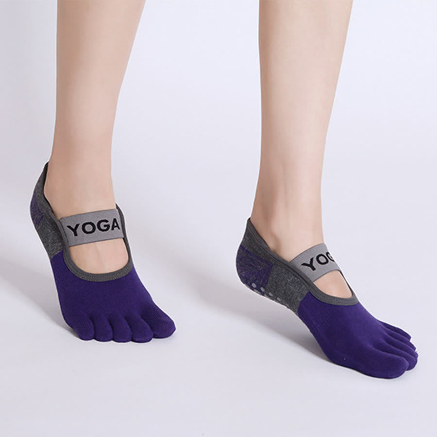 Calze da yoga da donna Olivenorma Premium a cinque dita in maglia antiscivolo con suola in silicone, supporto per l'equilibrio, traspiranti e flessibili, ideali per sport indoor e allenamento. - image 3