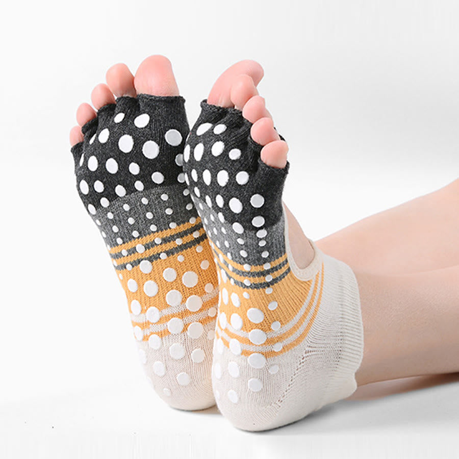 Calze da yoga da donna Olivenorma Five Toe Dual Design antiscivolo con impugnatura in silicone, resistenti agli urti, vestibilità aderente, multiuso per palestra indoor. - image 0