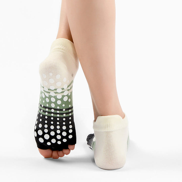 Calze da yoga da donna Olivenorma Five Toe Dual Design antiscivolo con impugnatura in silicone, resistenti agli urti, vestibilità aderente, multiuso per palestra indoor. - image 5