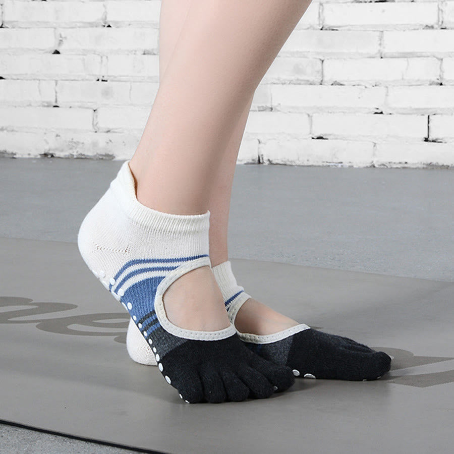 Calze da yoga da donna Olivenorma Five Toe Dual Design antiscivolo con impugnatura in silicone, resistenti agli urti, vestibilità aderente, multiuso per palestra indoor. - image 17
