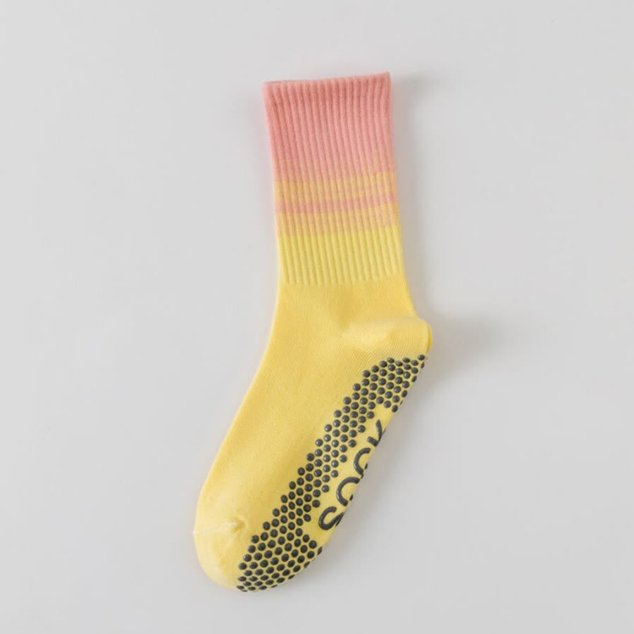 Calze da yoga da donna Olivenorma a metà polpaccio, ad alta elasticità, antiscivolo, con punti in silicone, resistenti agli urti e con supporto per l'equilibrio. - Rosa-giallo loto - 10 paia - image 15