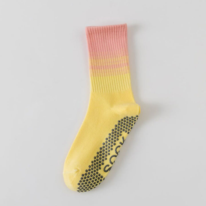 Calze da yoga da donna Olivenorma a metà polpaccio, ad alta elasticità, antiscivolo, con punti in silicone, resistenti agli urti e con supporto per l'equilibrio. - Rosa-giallo loto - 10 paia - image 15
